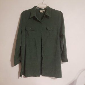 Large Roaman's Dark Green Button Down Shirt